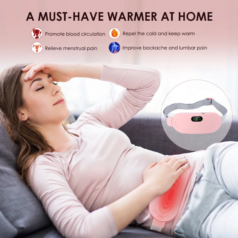 Electric Cramp Massager Menstrual Vibrator Heating Belt Women.