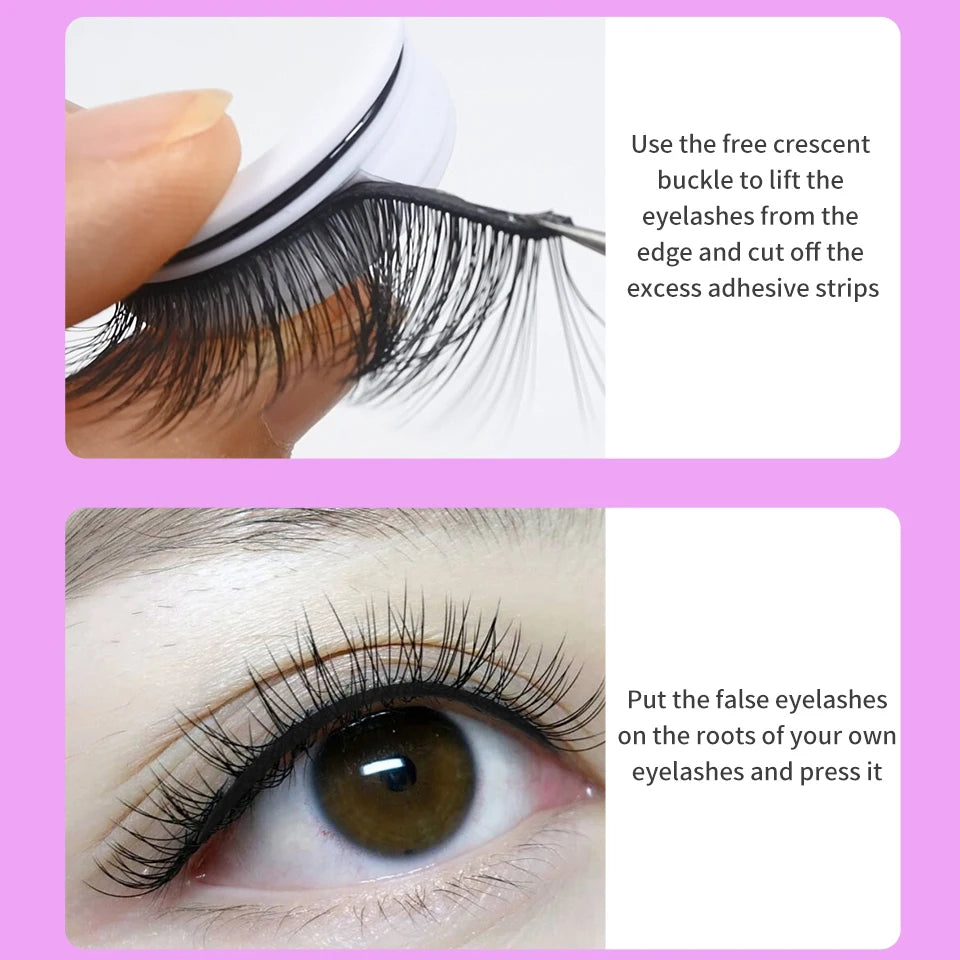 Self Adhesive Eyelashes Glue-Free Reusable Thick Natural Lashes Makeup Fake Eyelashes!