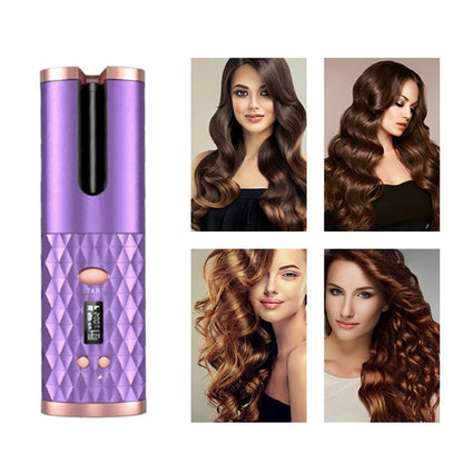 USB Automatic Curling Iron Cordless Auto Hair Curler Wireless Auto Curler Silky Curls Fast Heating Portable Auto Curler