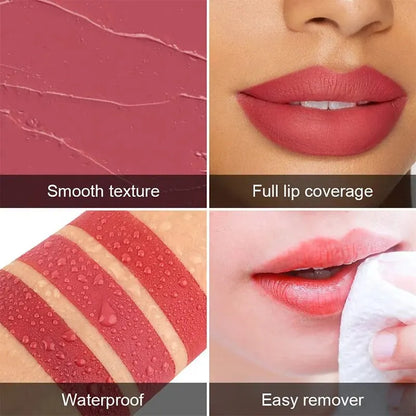 HANDAIYAN High-pigmented Matte Lipstick Velvet Waterproof Long-lasting Makeup Lips Cosmetics